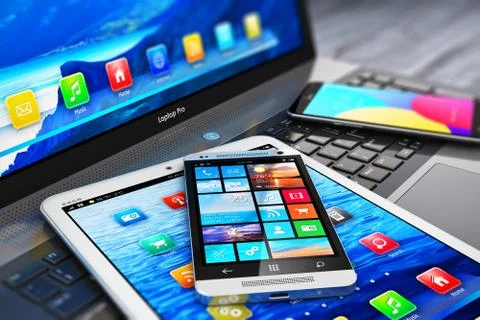 Modern mobile devices Stock Illustration