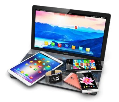 Modern mobile devices Stock Illustration