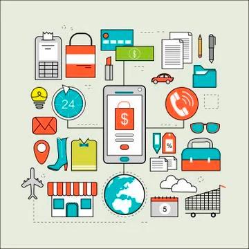 Modern mobile life Stock Illustration
