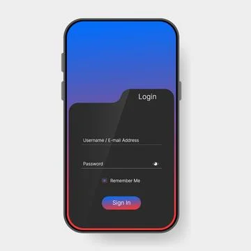 Modern mobile login user interface dashboard for file manager 스톡 일러스트