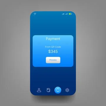 Modern Mobile Payment Notification User Interface Design Stock Illustration
