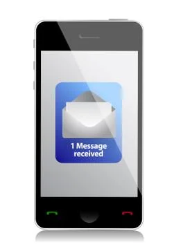 Modern mobile phone unread message Stock Illustration