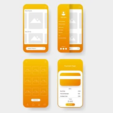 Modern mobile shopping app user interface dashboard template Stock Illustration