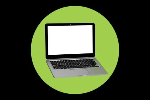 Modern Mockup Laptop Computer Notebook with Blank Screen for Your Design. 3.. イラスト素材