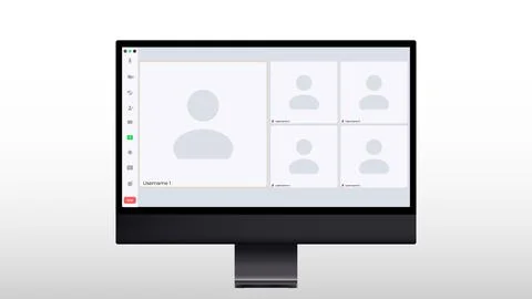 Modern mockup. Vector design. Modern technology device screen. Web meeting. Web 스톡 일러스트