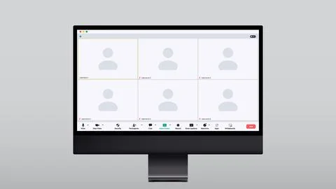 Modern mockup. Vector design. Modern technology device screen. Web meeting. Web Stock Illustration
