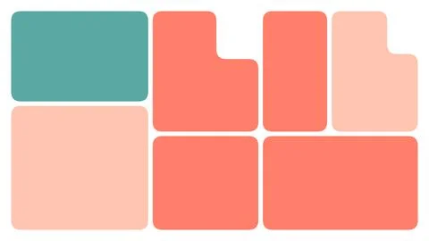 Modern modular interface panel with teal and coral rounded shapes for digit.. Stock Illustration