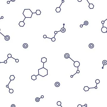 Modern molecules formula pattern, seamless pattern. Biotechnology background. Stock Illustration