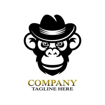 Modern monkey chimpanzee logo. Vector illustration Stock Illustration