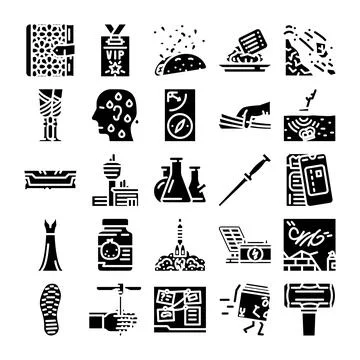 Modern monochrome vector icon collection for creative design projects Illustrazione stock