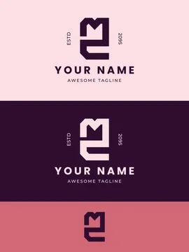 Modern monogram logo design with bold geometric typography for a profession.. Stock Illustration