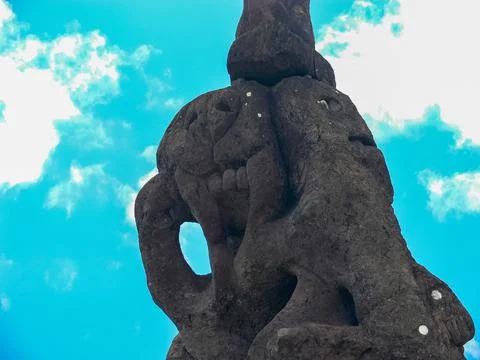Modern monuments on Easter Island. Stock Photos