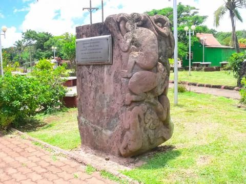 Modern monuments on Easter Island. Stock Photos