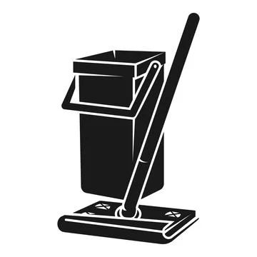 Modern mop with bucket icon, simple style Stock-Illustration