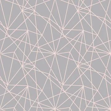 Modern mosaic seamless pattern with pastel color abstract triangles and thin Stock Illustration