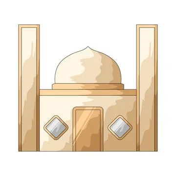 Modern mosque illustration Stock Illustration