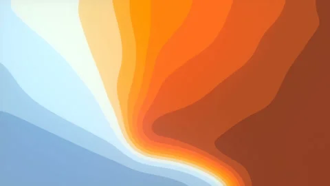 Modern motion graphic with colored wavy curved surface loop animation. 3d render Stock Footage 160253687