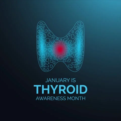 Modern motion graphics low poly for Thyroid Awareness Month. Stock Footage 321878474