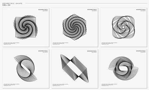 Modern motion lines abstract logo design template. Digital blend line vector set Stock Illustration