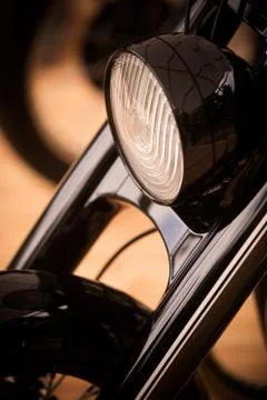 Modern motorcycle headlight Stock Photos