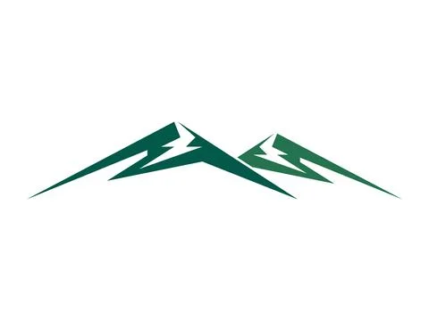 Modern Mountain Contour Icon Vector Design Stock Illustration