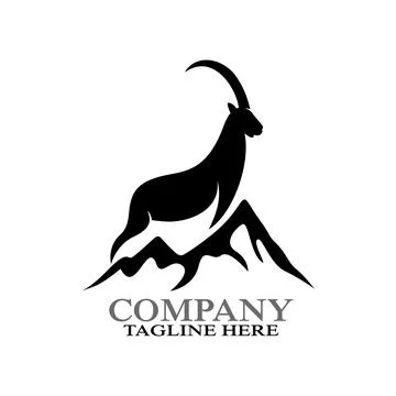 Modern Mountain goat logo. Vector illustration Stock Illustration