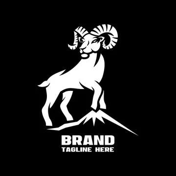 Modern Mountain ram logo. Vector illustration Stock Illustration