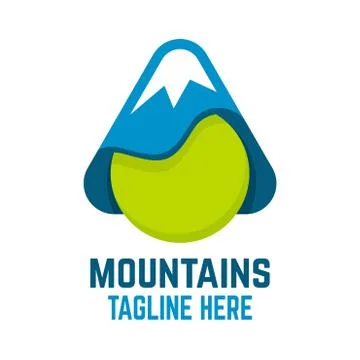 Modern mountains logo Stock Illustration