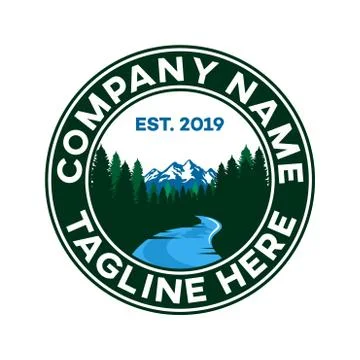 Modern mountains logo Stock Illustration