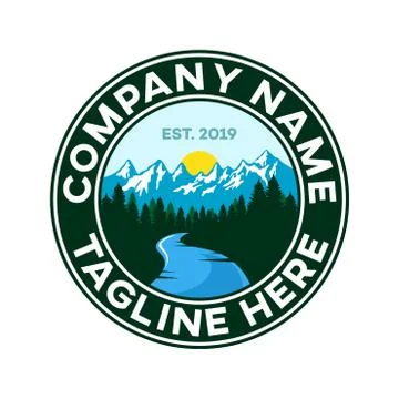 Modern mountains logo Stock Illustration