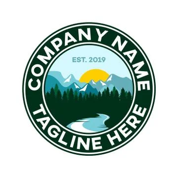 Modern mountains logo Stock Illustration