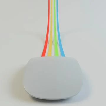 Modern mouse connected by colored cables  isolated on white background Stockillustratie