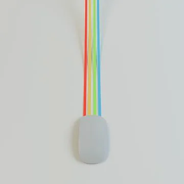 Modern mouse connected by colored cables  isolated on white background イラスト素材