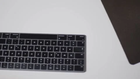 Modern mouse pad and computer keyboard top viewed Video stock 231047691