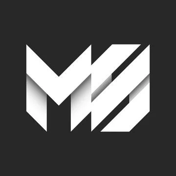 Modern MS or SM monogram logo design with sharp geometric lines and contras.. Stock Illustration