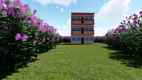 Modern Multi Building in the Forest Video stock 345974028