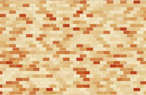 Modern multi colored brick wall texture with beige orange and brown masonry Ilustración de archivo
