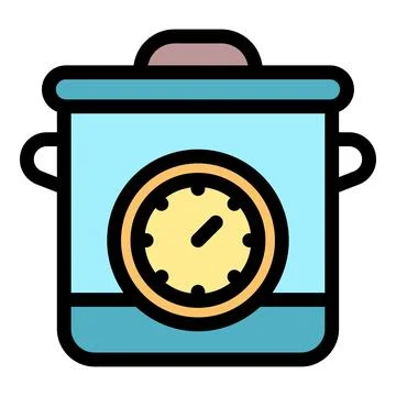 Modern multi cooker with timer showing cooking time Stock Illustration