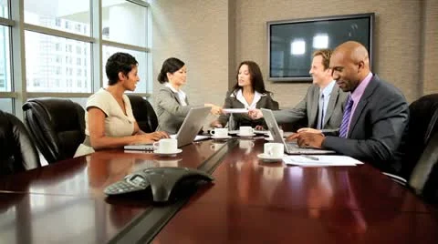 Modern Multi Ethnic Executive Business Team Stock Footage