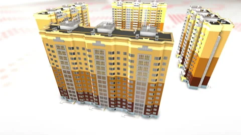 Modern multi infrastructure construction. High rise residential building Stockbeeldmateriaal 147233634
