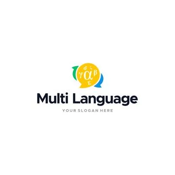 Modern Multi Language chat alphabet Logo design Stock Illustration