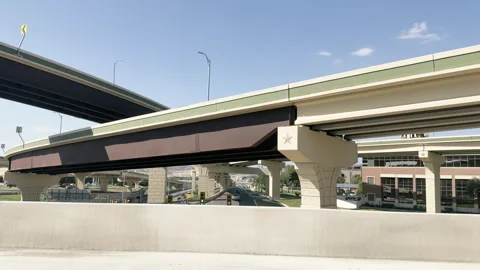 Modern Multi-Level Highway Overpass Structure 動画素材 344907077