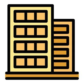 Modern multi storey building facade with windows representing urban living Illustrazione stock