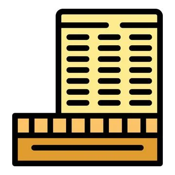 Modern multi storey building facade with windows icon Ilustración de archivo