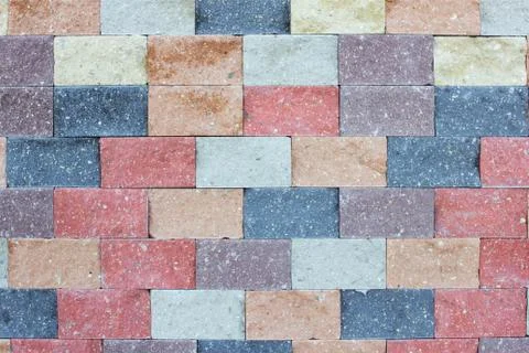 Modern multicolored brick wall, texture, background, construction Photos