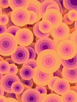 Modern multicolored flowers pattern. Abstract 3d rendering illustration Stock Illustration