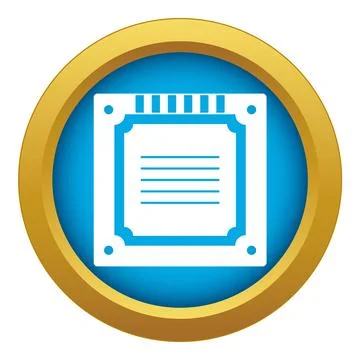 Modern multicore CPU icon blue isolated 스톡 일러스트