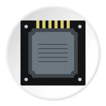 Modern multicore CPU icon circle イラスト素材