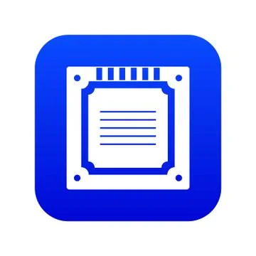 Modern multicore CPU icon digital blue Stock Illustration