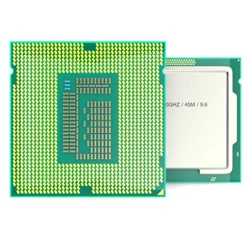 Modern multicore CPU isolated on white background. 3d illustration Stock Illustration